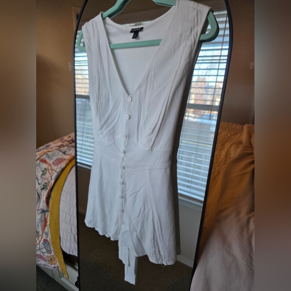 Torrid Rayon Slub Button Up With Waist Detail, Off White, Size 2 (18-20)